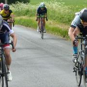 Becky Ridge (TPH, right) wins the women’'s sprint from Heather Meyer at the Diss CC Road Races Picture: Fergus Muir