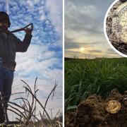 Rob Turrell found the rare aureus coin in a field near Diss