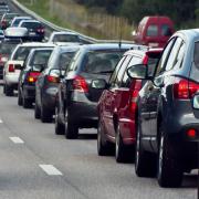 Traffic was building on the A143 following a car blowout