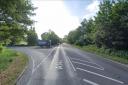 The A143 is partially closed after a crash this afternoon