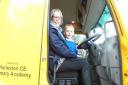 Jacob Earl, five, who chose the name 'True Grit' for a new gritter