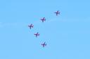 Red Arrows fly over Norfolk near Dereham September 2020 Pictures: BRITTANY WOODMAN