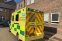 An ambulance at Norwich Crown Court after being called to treat defendant Trevor Lee on Monday, October 10 2022