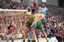 Action from the Norwich City vs Coventry match at Carrow Road on January 16, 1993.