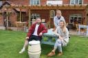 Chef Jai Eells, owner Angela Long and her daughter Rachel in the garden at The Burston Crown Picture: Denise Bradley