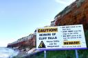 People are being warned to stay away from the base of Hunstanton Cliffs after rockfalls