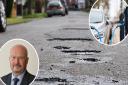 A new report suggest heavier cars, wet weather and a lack of money is contributing to the state of roads. Inset: Graham Plant, Norfolk County Council cabinet member for highways, infrastructure and transport