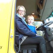 Jacob Earl, five, who chose the name 'True Grit' for a new gritter