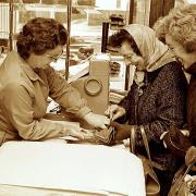 Getting to grips with the new coins at a Norwich bakers on the first day of decimalisation fifty years ago on 15th February 1971.
