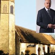 Huw Edwards, who is vice president of the National Churches Trust, has welcome grant to restore Al Saints church in Old Buckenham. Picture: National Churches Trust