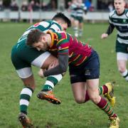 Conan Hoey finds his way forward blocked during Norwich's win over Basildon on Saturday Picture: ANDY MICKLETHWAITE